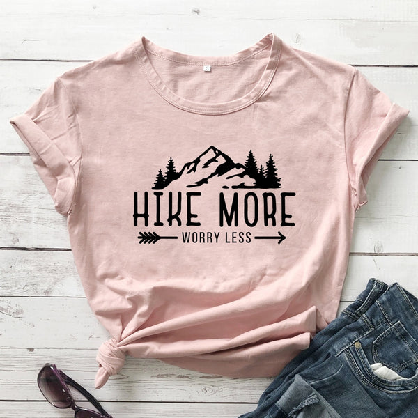 Hiking Shirt Hike More Worry Less Ladies' V-neck T-shirt Adventure